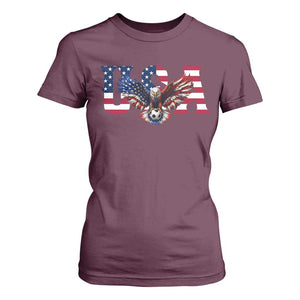 USA Soccer Eagle American Flag Fan T Shirt For Women