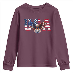 USA Soccer Eagle American Flag Fan Youth Sweatshirt