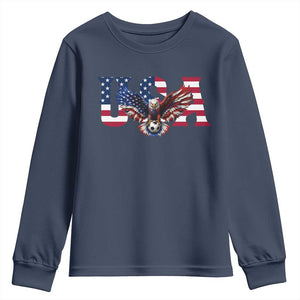 USA Soccer Eagle American Flag Fan Youth Sweatshirt