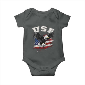 USA Soccer Bald Eagle American Flag Vintage Baby Onesie