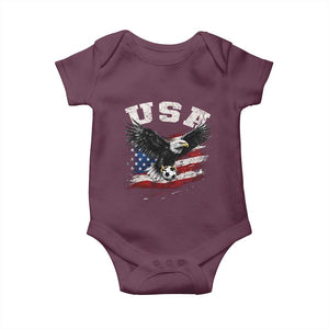 USA Soccer Bald Eagle American Flag Vintage Baby Onesie