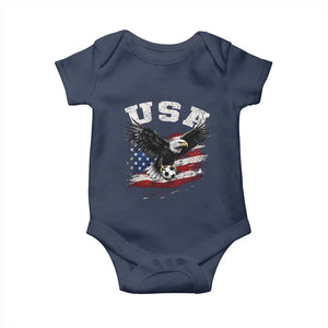 USA Soccer Bald Eagle American Flag Vintage Baby Onesie
