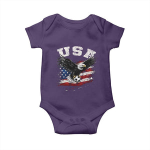 USA Soccer Bald Eagle American Flag Vintage Baby Onesie