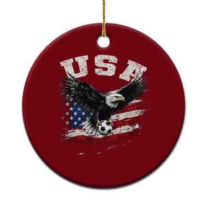 USA Soccer Bald Eagle American Flag Vintage Ceramic Ornament