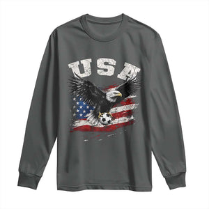 USA Soccer Bald Eagle American Flag Vintage Long Sleeve Shirt