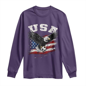 USA Soccer Bald Eagle American Flag Vintage Long Sleeve Shirt