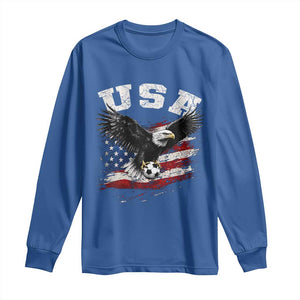 USA Soccer Bald Eagle American Flag Vintage Long Sleeve Shirt