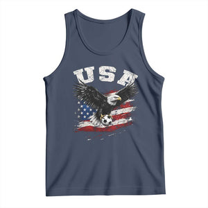 USA Soccer Bald Eagle American Flag Vintage Tank Top