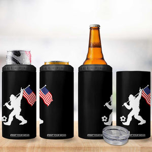 USA Soccer Bigfoot American Flag Fan 4 in 1 Can Cooler Tumbler TS14 Print Your Wear