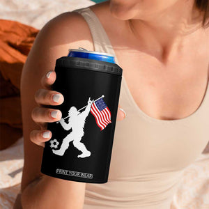 USA Soccer Bigfoot American Flag Fan 4 in 1 Can Cooler Tumbler TS14 Print Your Wear