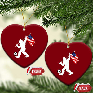 USA Soccer Bigfoot American Flag Fan Ceramic Ornament