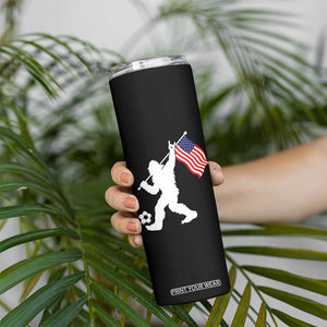 USA Soccer Bigfoot American Flag Fan Skinny Tumbler TS14 Print Your Wear