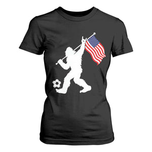 USA Soccer Bigfoot American Flag Fan T Shirt For Women