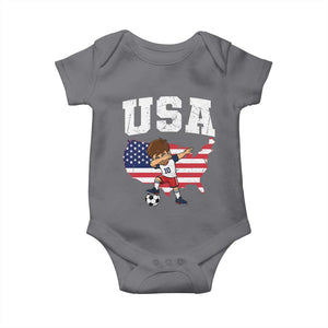 USA Soccer Dabbing Boy American Flag Fan Baby Onesie