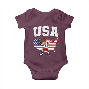 USA Soccer Dabbing Boy American Flag Fan Baby Onesie