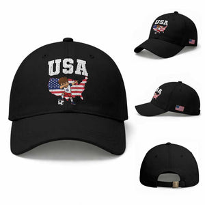 USA Soccer Dabbing Boy American Flag Fan Baseball Cap