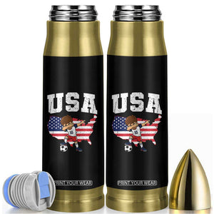 USA Soccer Dabbing Boy American Flag Fan Bullet Tumbler TS14 Black Print Your Wear