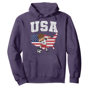 USA Soccer Dabbing Boy American Flag Fan Hoodie