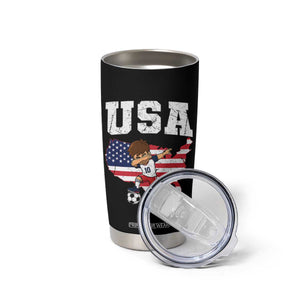 USA Soccer Dabbing Boy American Flag Fan Tumbler Cup TS14 Print Your Wear