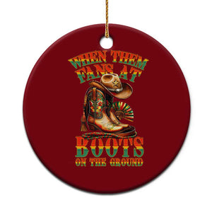 Black Cowgirl Ceramic Ornament When Them Fans At Boots On The Ground TS14 1pc Red Print Your Wear