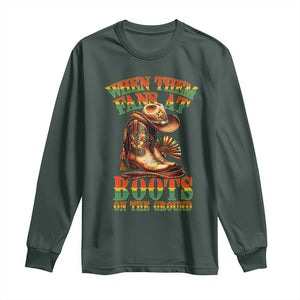 Black Cowgirl Long Sleeve Shirt When Them Fans At Boots On The Ground TS14 Dark Forest Green Print Your Wear