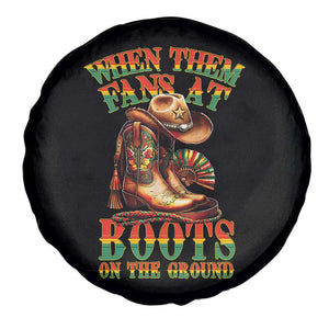 Black Cowgirl Spare Tire Cover When Them Fans At Boots On The Ground TS14 Print Your Wear