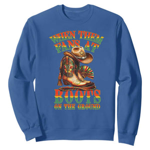 Black Cowgirl Sweatshirt When Them Fans At Boots On The Ground TS14 Royal Blue Print Your Wear