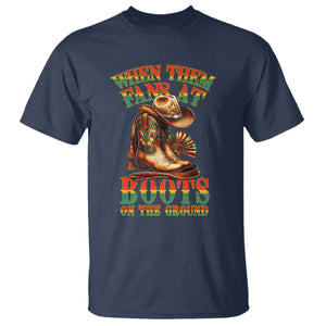 Black Cowgirl T Shirt When Them Fans At Boots On The Ground TS14 Navy Print Your Wear