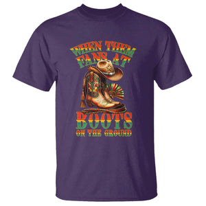 Black Cowgirl T Shirt When Them Fans At Boots On The Ground TS14 Purple Print Your Wear