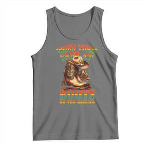 Black Cowgirl Tank Top When Them Fans At Boots On The Ground TS14 Black Heather Print Your Wear