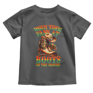 Black Cowgirl Toddler T Shirt When Them Fans At Boots On The Ground TS14 Dark Heather Print Your Wear