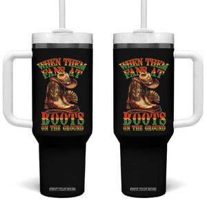 Black Cowgirl Tumbler With Handle When Them Fans At Boots On The Ground TS14 One Size: 40 oz Black Print Your Wear