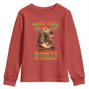 Black Cowgirl Youth Sweatshirt When Them Fans At Boots On The Ground TS14 Red Print Your Wear
