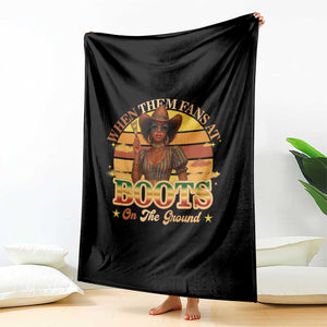 Black Cowgirl Rodeo Throw Blanket Where Them Fans At Boots On Da Ground TS14 Print Your Wear