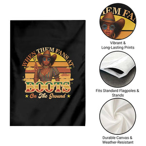 Black Cowgirl Rodeo Garden Flag Where Them Fans At Boots On Da Ground TS14 Print Your Wear