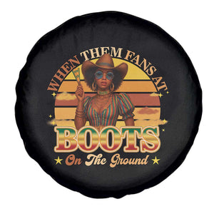 Black Cowgirl Rodeo Spare Tire Cover Where Them Fans At Boots On Da Ground TS14 Print Your Wear