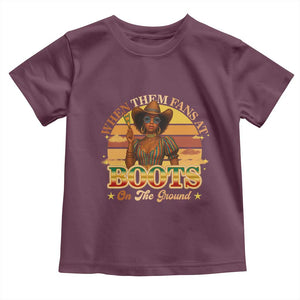 Black Cowgirl Rodeo Toddler T Shirt Where Them Fans At Boots On Da Ground TS14 Maroon Print Your Wear