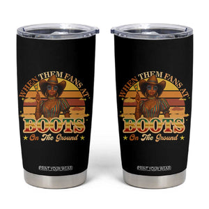 Black Cowgirl Rodeo Tumbler Cup Where Them Fans At Boots On Da Ground TS14 Black Print Your Wear