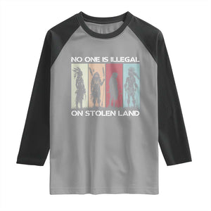 No One is Illegal on Stolen Land Raglan Shirt Native American Indigenous TS14 Sport Gray Black Print Your Wear