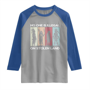 No One is Illegal on Stolen Land Raglan Shirt Native American Indigenous TS14 Sport Gray Royal Print Your Wear