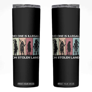 No One is Illegal on Stolen Land Skinny Tumbler Native American Indigenous TS14 Black Print Your Wear