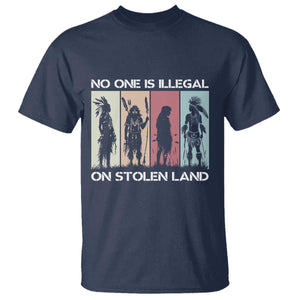 No One is Illegal on Stolen Land T Shirt Native American Indigenous TS14 Navy Print Your Wear