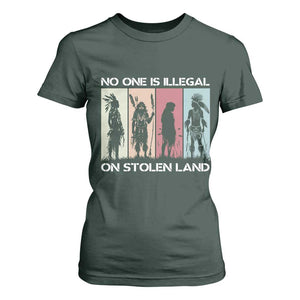 No One is Illegal on Stolen Land T Shirt For Women Native American Indigenous TS14 Dark Forest Green Print Your Wear