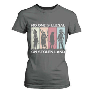 No One is Illegal on Stolen Land T Shirt For Women Native American Indigenous TS14 Dark Heather Print Your Wear