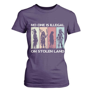 No One is Illegal on Stolen Land T Shirt For Women Native American Indigenous TS14 Purple Print Your Wear
