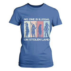 No One is Illegal on Stolen Land T Shirt For Women Native American Indigenous TS14 Royal Blue Print Your Wear