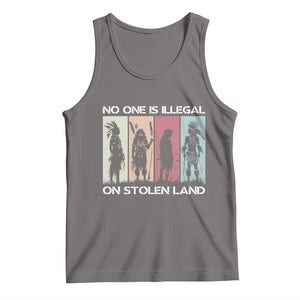 No One is Illegal on Stolen Land Tank Top Native American Indigenous TS14 Deep Heather Print Your Wear