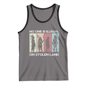 No One is Illegal on Stolen Land Tank Top Native American Indigenous TS14 Deep Heather Black Print Your Wear