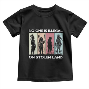 No One is Illegal on Stolen Land Toddler T Shirt Native American Indigenous TS14 Black Print Your Wear