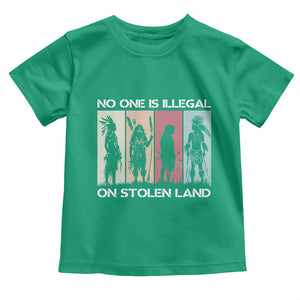 No One is Illegal on Stolen Land Toddler T Shirt Native American Indigenous TS14 Irish Green Print Your Wear